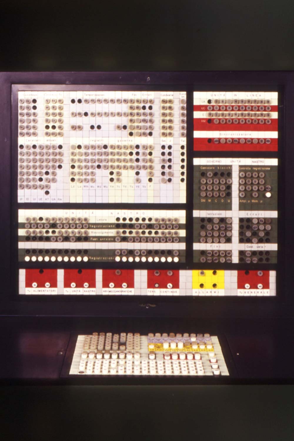 Picture of a control interface designed by Ettore Sottsass