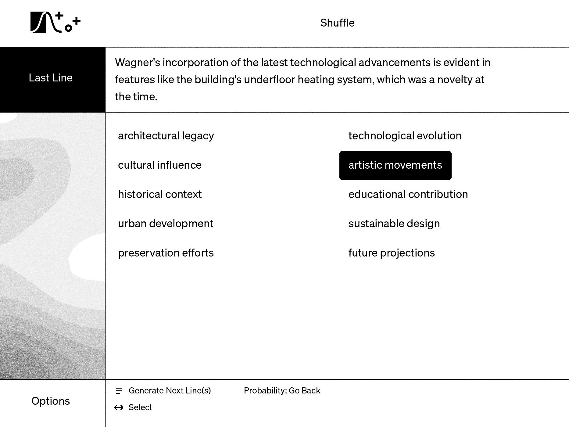 Large Language Writer Screenshot: Probability