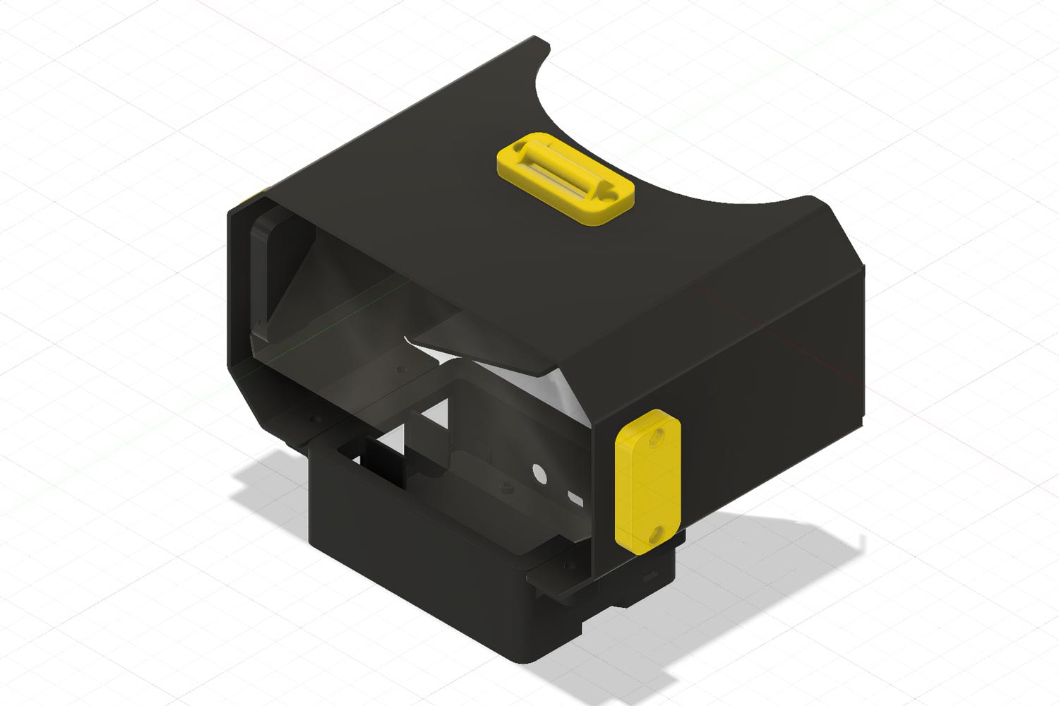 cad drawing of a see-through AR headset