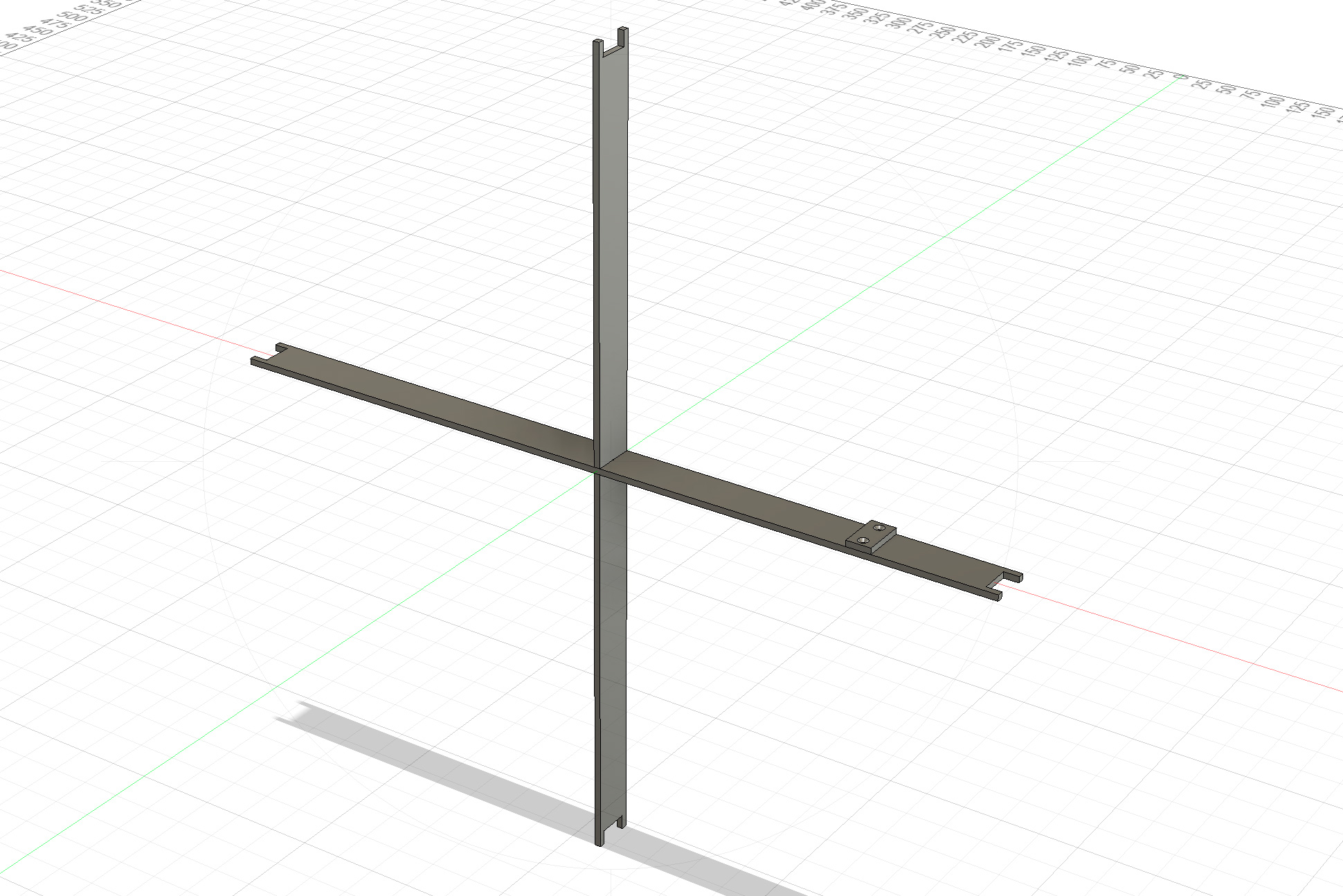 cad drawing of a aluminium cross forming a vlf antenna